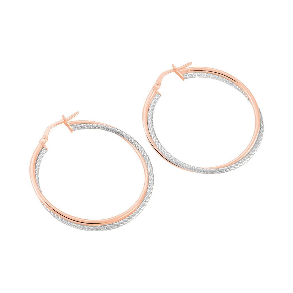 Créoles Maelia Or Bicolore - Boucles d'oreilles créoles Femme | Histoire d’Or