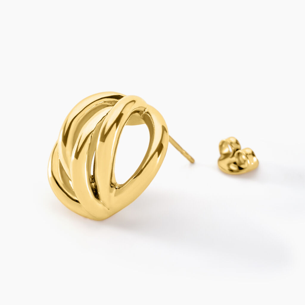 Boucles D'oreilles Puces Jackie Acier Jaune - Boucles d'oreilles fantaisie Femme | Histoire d&rsquo;Or
