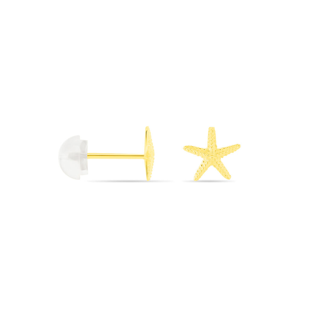 Boucles D'oreilles Or Jaune Aenor Puces - Clous d'oreilles Femme | Histoire d’Or