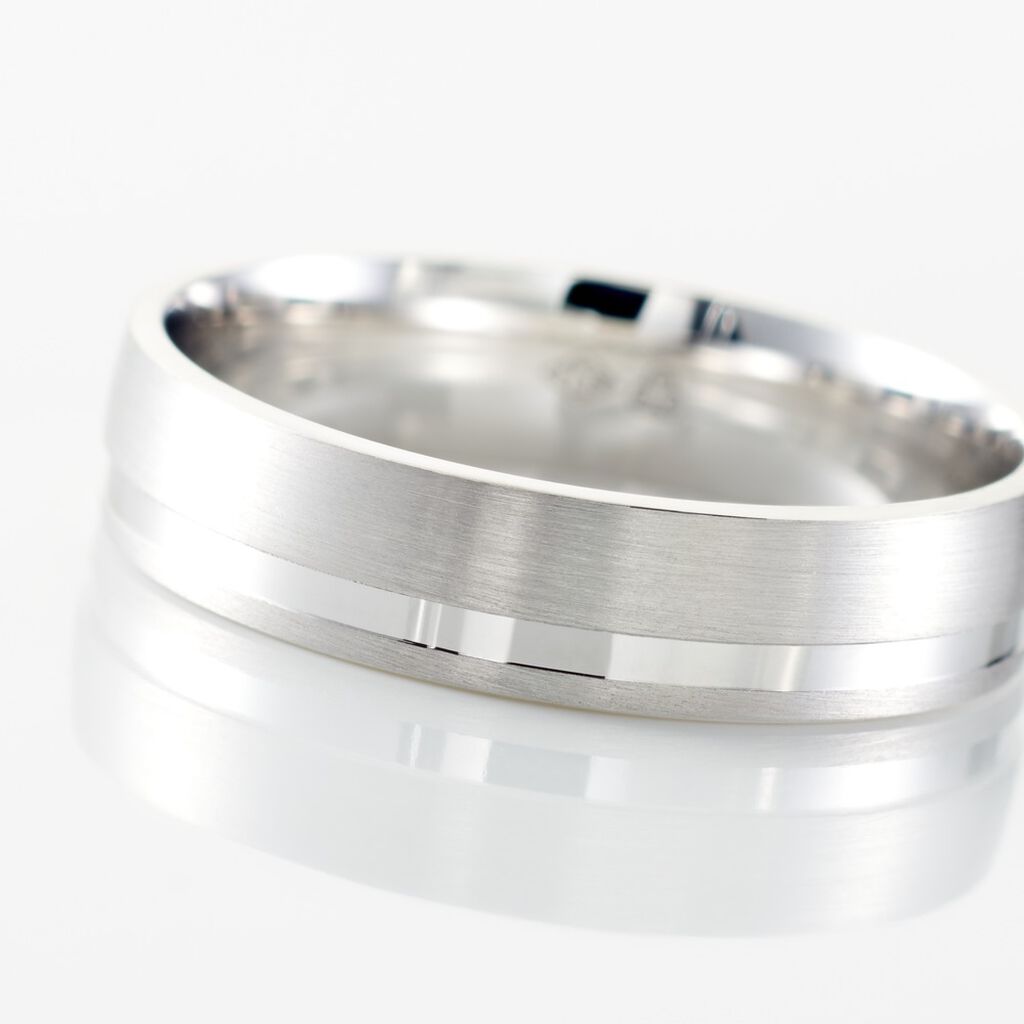 Alliance Julio Ruban Poli Brosse Or Blanc - Alliances Unisex | Histoire d&rsquo;Or