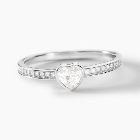 Bague Solitaire Mathylda Argent Blanc Oxyde De Zirconium - Bagues solitaires Femme | Histoire d&rsquo;Or