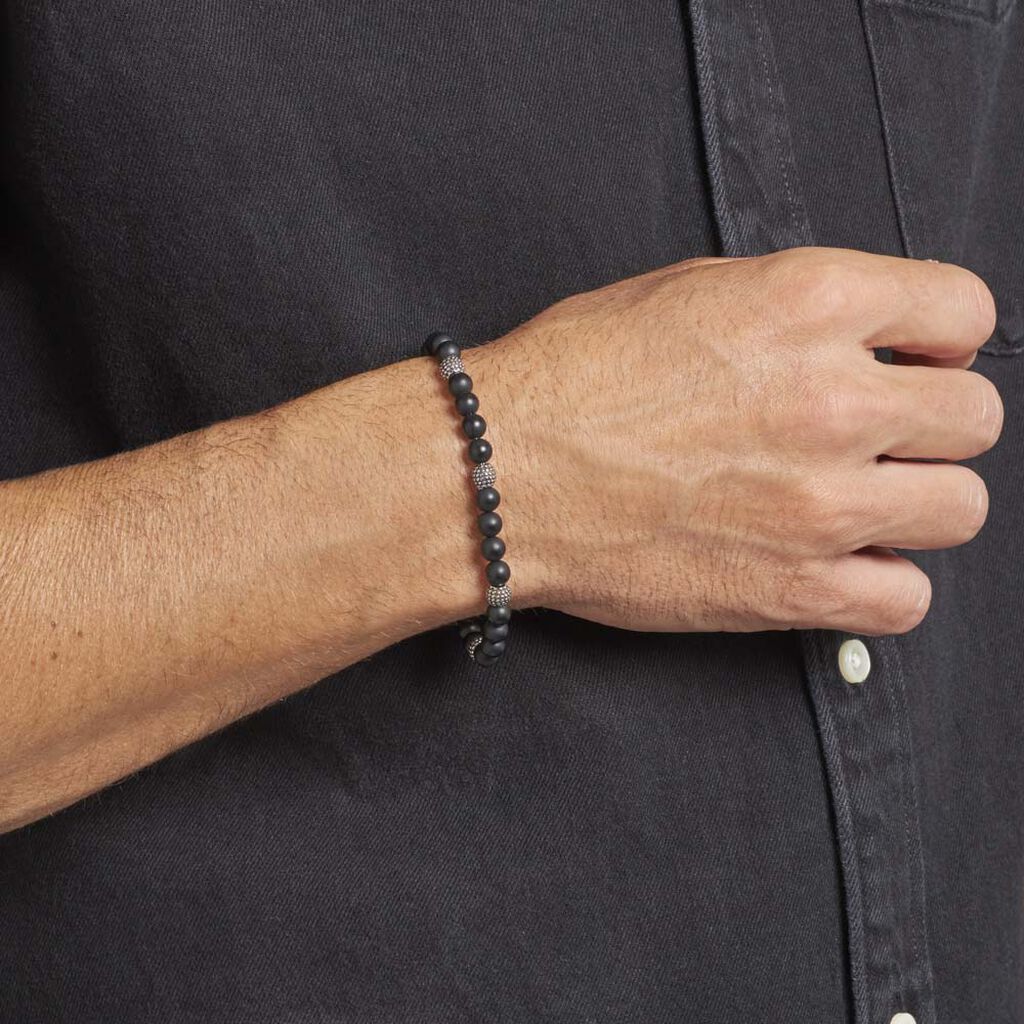 Bracelet Boules Acier Gris Laloun -  Homme | Histoire d’Or