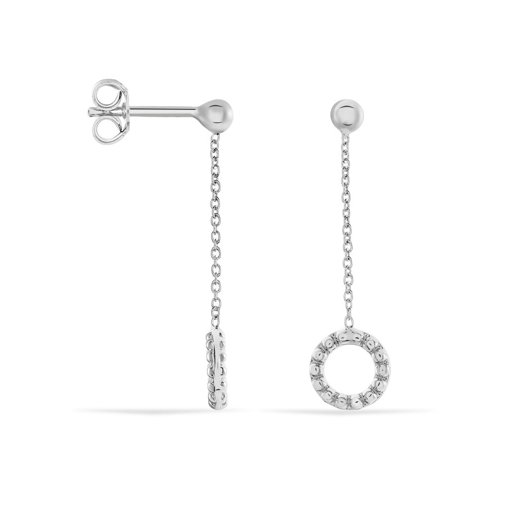 Boucles D'oreilles Pendantes Peytone Argent Blanc - Boucles d'oreilles fantaisie Femme | Histoire d’Or