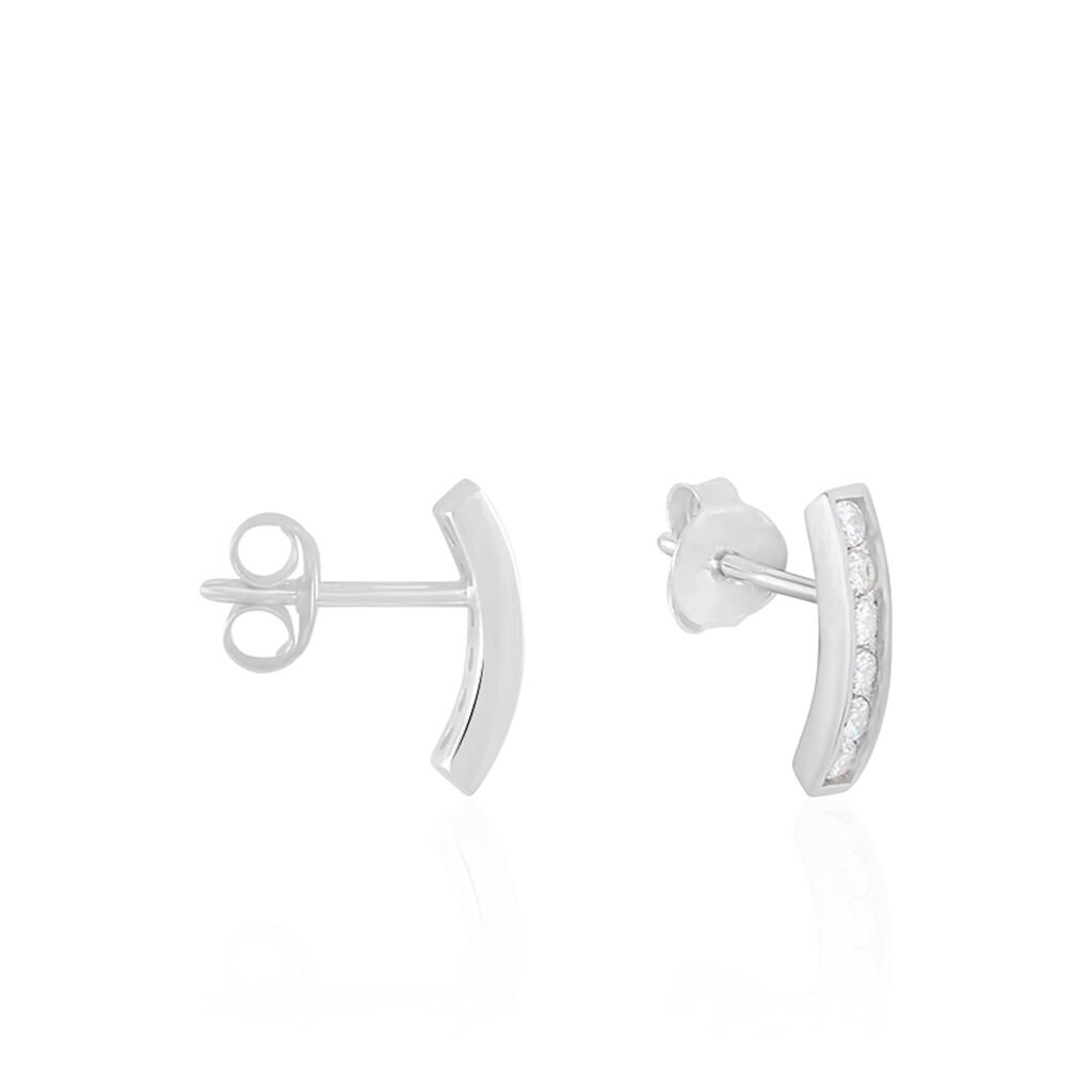 Cr&eacute;oles Callyste Rondes Argent Blanc Oxyde De Zirconium - Boucles d'oreilles fantaisie Femme | Histoire d&rsquo;Or