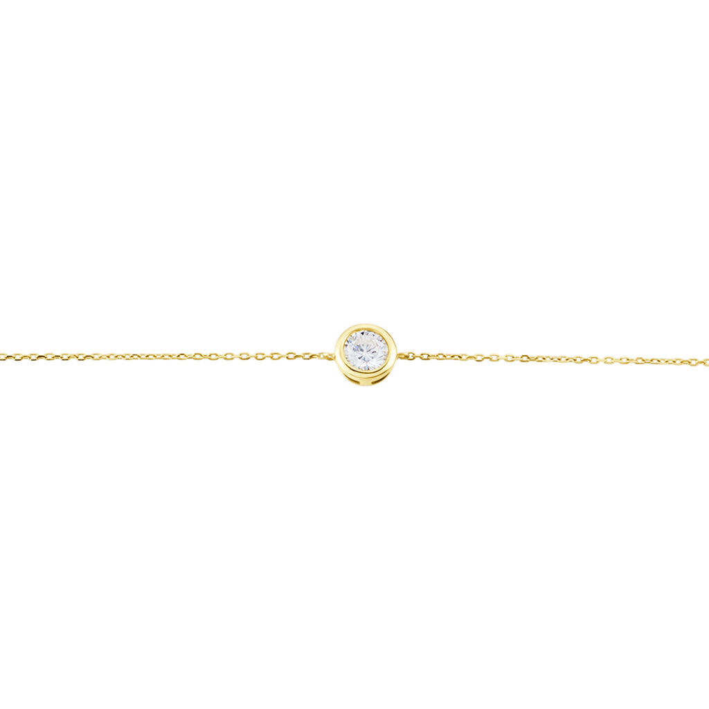 Bracelet Columbine Or Jaune Oxyde De Zirconium Blanc - Bracelets Femme | Histoire d’Or