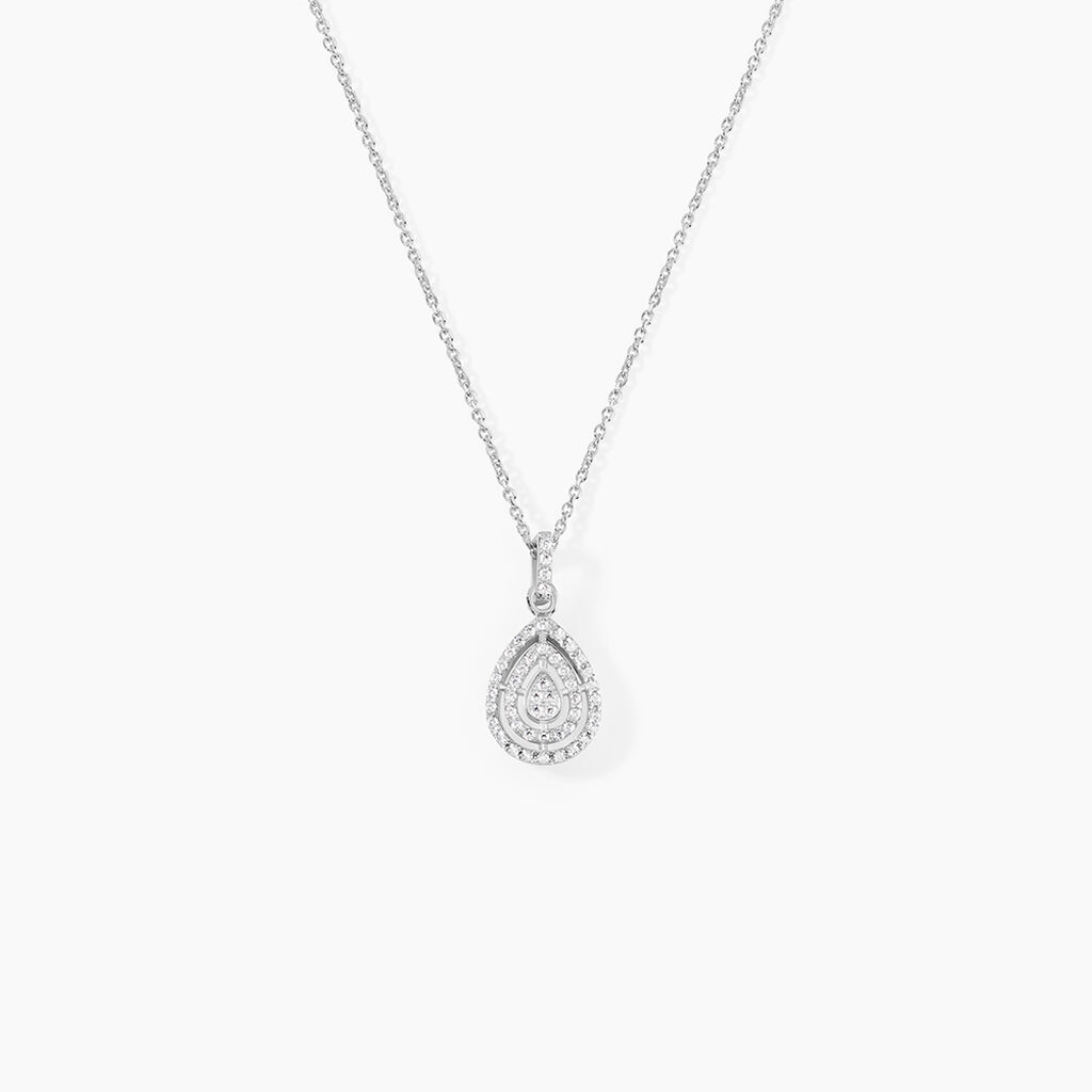 Collier Lysa Argent Blanc Oxyde De Zirconium - Colliers fantaisie Femme | Histoire d&rsquo;Or
