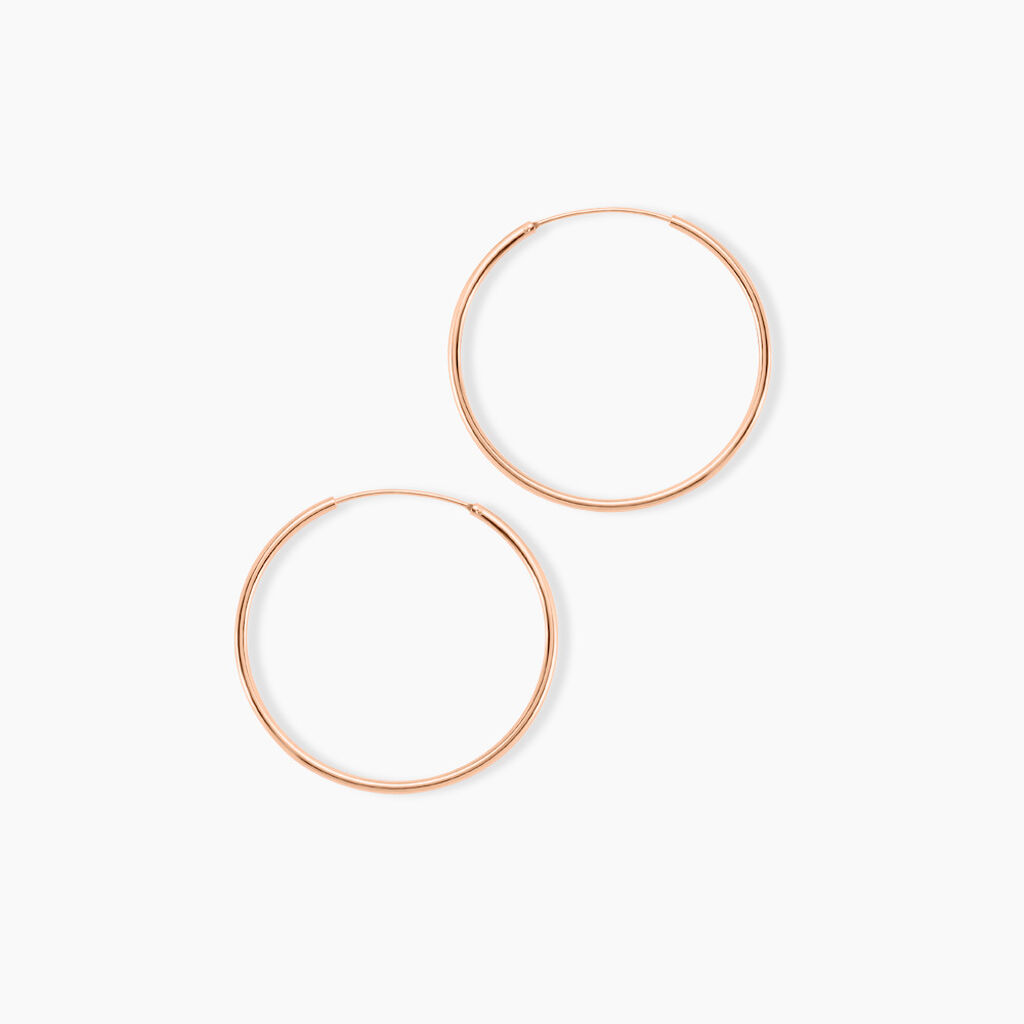 Creoles Argent Rose Olympia - Boucles d'oreilles créoles Femme | Histoire d’Or