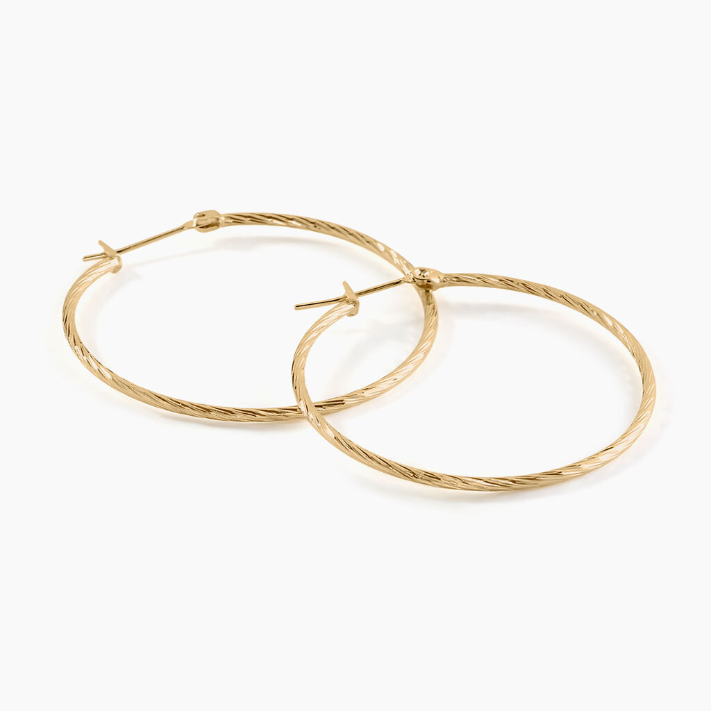 Créoles Anusha Plaqué Or Jaune - Boucles d'oreilles créoles Femme | Histoire d’Or