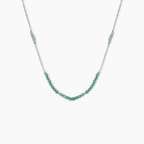 Collier Tanzania Argent Blanc Aventurine - Colliers fantaisie Femme | Histoire d&rsquo;Or