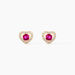 Boucles D'Oreilles Puces Norm Or Jaune Rhodolite Oxyde De Zirconium - Clous d'oreilles Femme | Histoire d&rsquo;Or