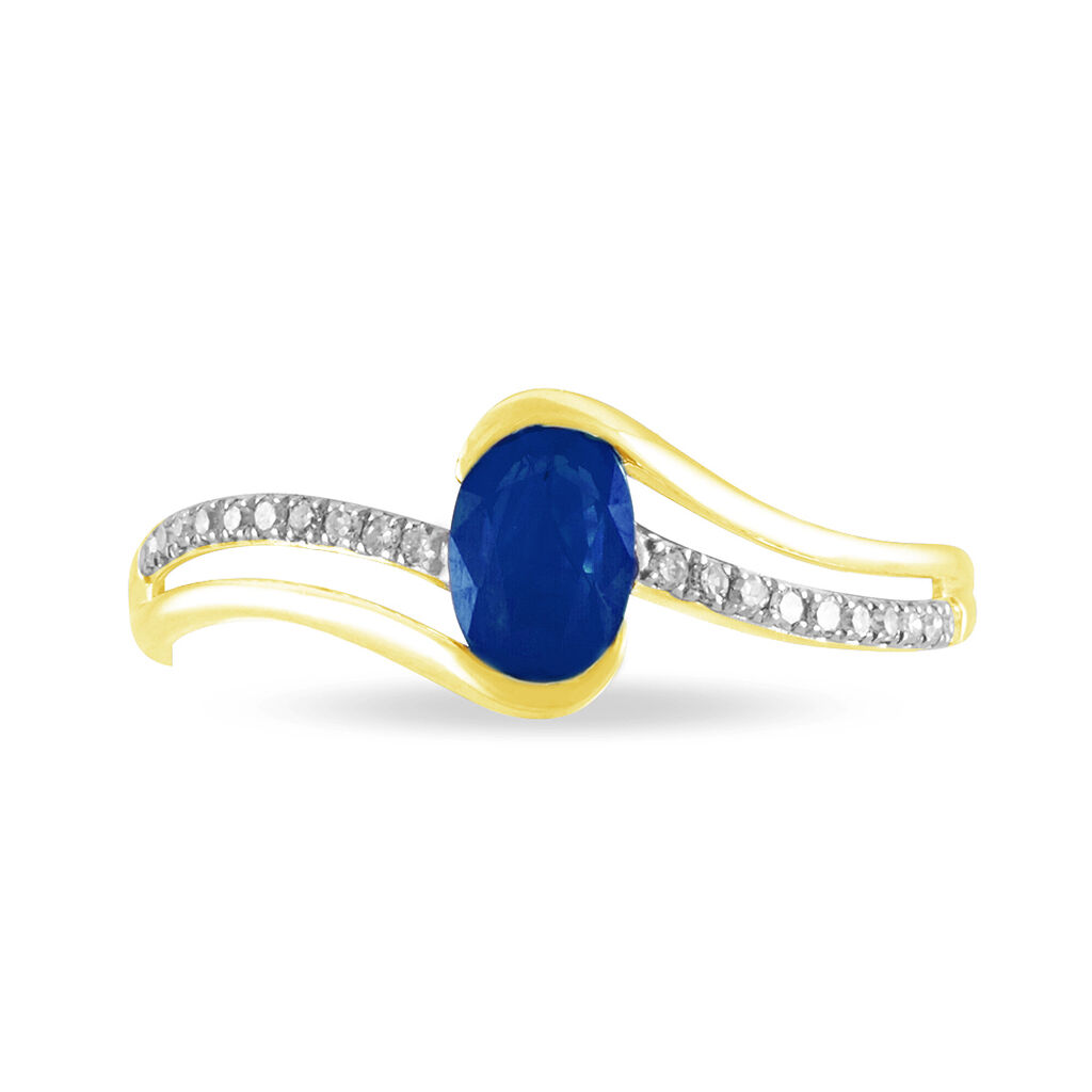 Bague Anja Or Jaune Saphir Et Diamant - Bagues solitaires Femme | Histoire d’Or