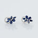 Boucles D'oreilles Puces Bouquet Or Blanc Saphir Et Diamant - Clous d'oreilles Femme | Histoire d’Or