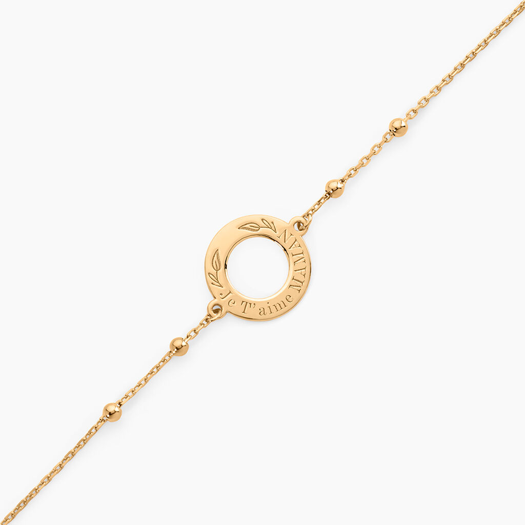 Bracelet Savas Plaqu&eacute; Or Jaune - Bracelets Naissance Femme | Histoire d&rsquo;Or