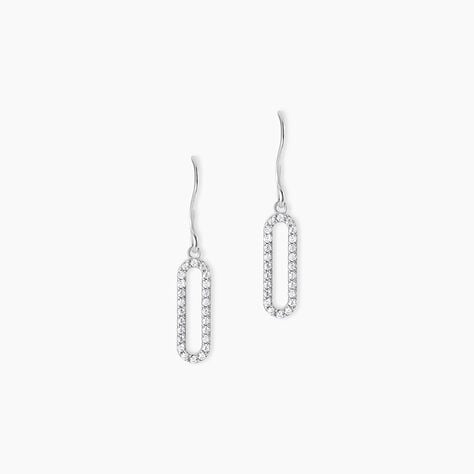 Boucles D'oreilles Pendantes Isabel Argent Blanc Oxyde De Zirconium - Boucles d'oreilles fantaisie Femme | Histoire d’Or