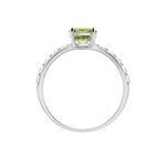 Bague Or Blanc Monroe P&eacute;ridot Oxydes De Zirconium - Bagues solitaires Femme | Histoire d&rsquo;Or