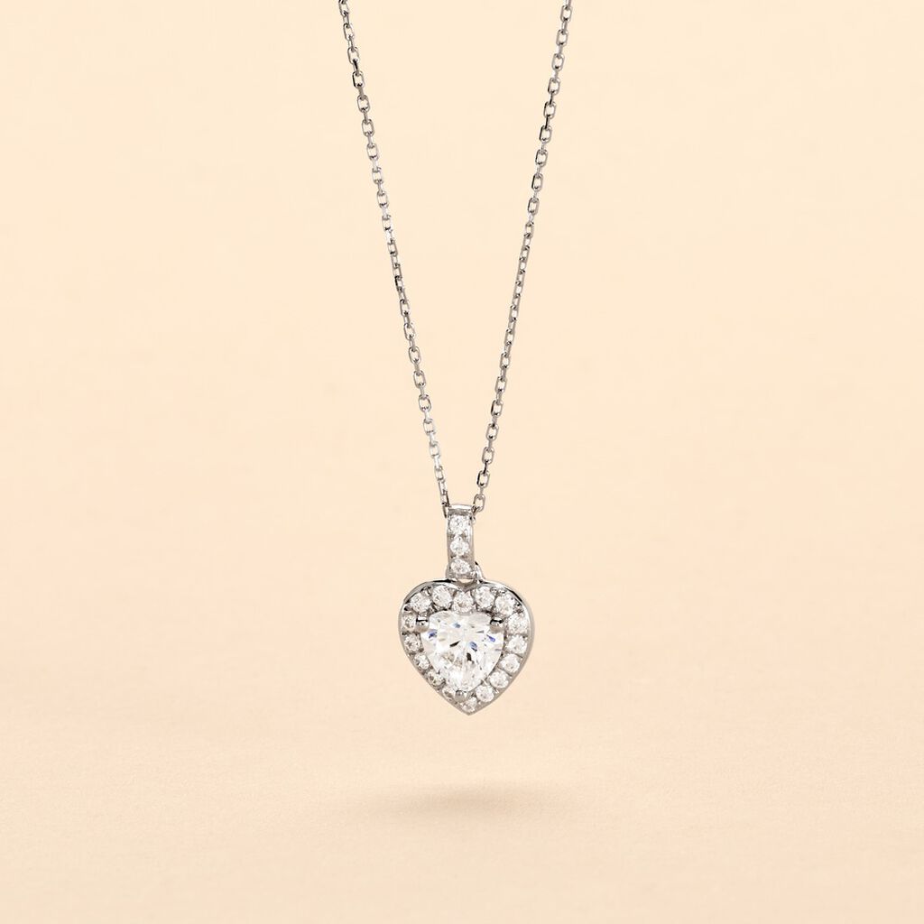 Collier Or Blanc Charity Oxydes De Zirconium - Colliers Femme | Histoire d’Or