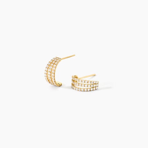 Cr&eacute;oles Oiva Or Jaune Oxyde De Zirconium - Boucles d'oreilles cr&eacute;oles Femme | Histoire d&rsquo;Or