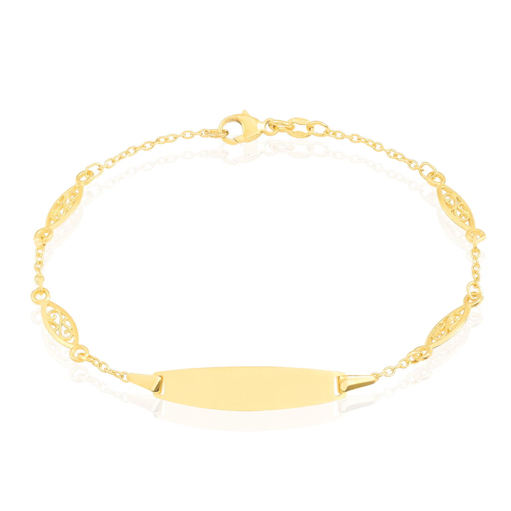 Bracelet Identit&eacute; Eudoxie Maille Filigrane Or Jaune - Bracelets Communion Enfant | Histoire d&rsquo;Or