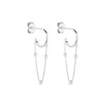 Cr&eacute;oles Polka Argent Blanc - Boucles d'oreilles cr&eacute;oles Femme | Histoire d&rsquo;Or