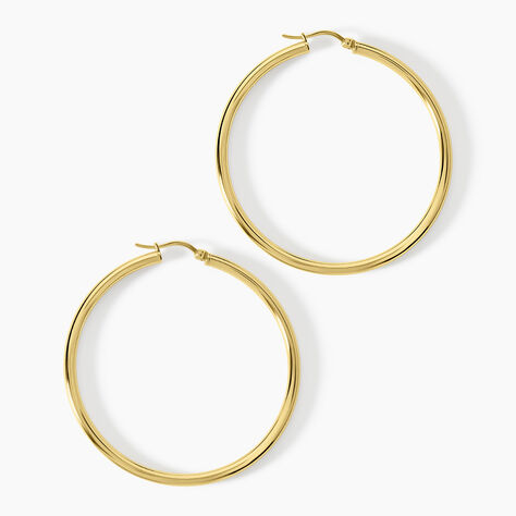 Cr&eacute;oles Creolia Acier Jaune - Boucles d'oreilles cr&eacute;oles Femme | Histoire d&rsquo;Or