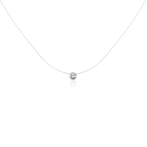 Collier Nylon Argent Blanc Oxyde - Colliers fantaisie Femme | Histoire d&rsquo;Or