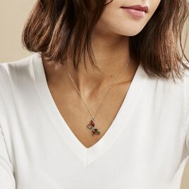 Collier Libellule Argent Blanc Ambre - Colliers fantaisie Femme | Histoire d’Or