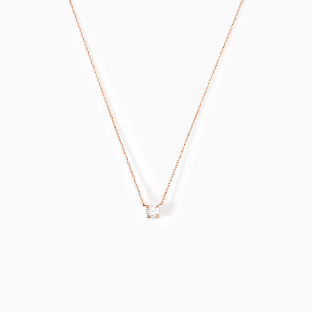 Collier Colby Or Rose Oxyde De Zirconium - Colliers Femme | Histoire d&rsquo;Or