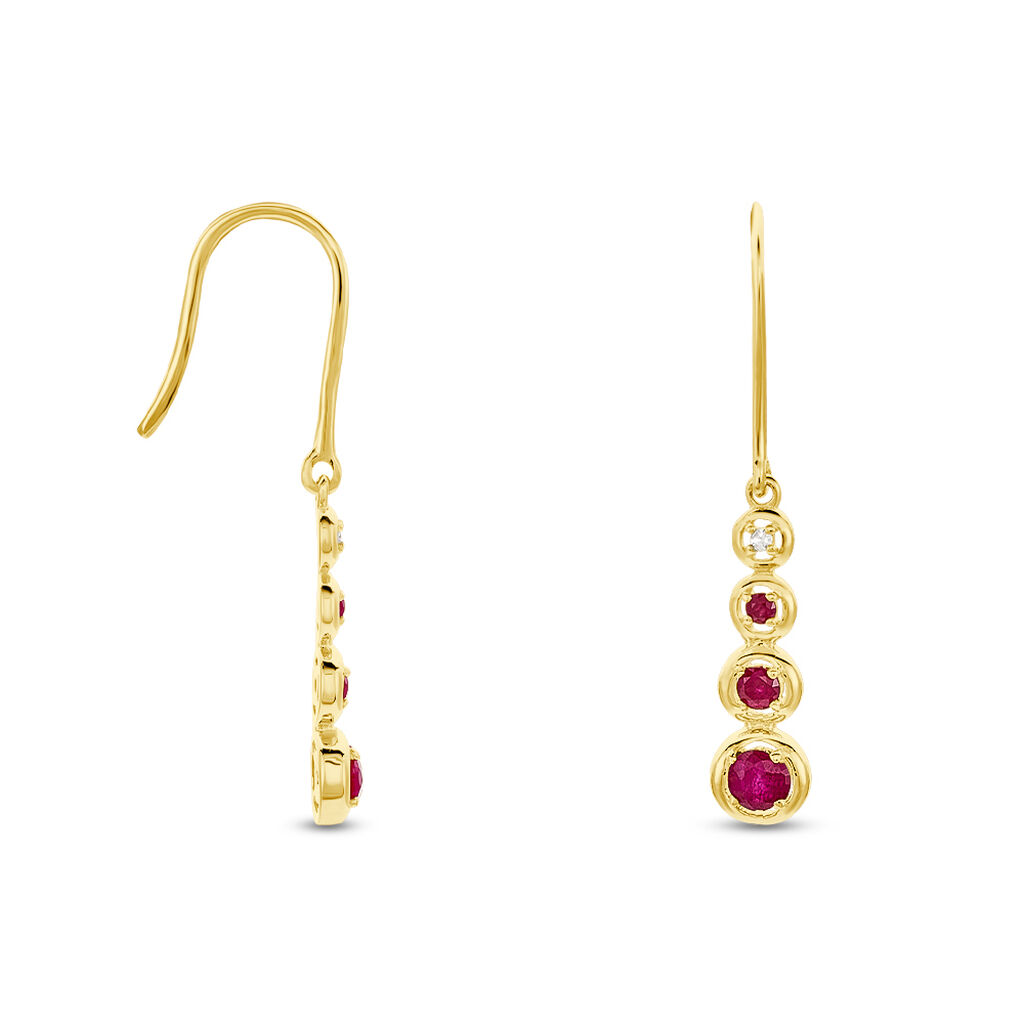 Boucles D'oreilles Pendantes Josephine Or Jaune Rubis - Boucles d'oreilles pendantes Femme | Histoire d’Or