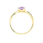 Bague Clothilde Or Jaune Amethyste Et Oxyde De Zirconium - Bagues solitaires Femme | Histoire d&rsquo;Or