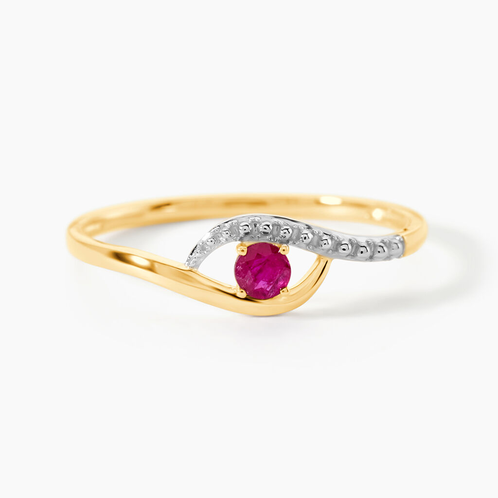 Bague Or Jaune Karmele Rubis - Bagues solitaires Femme | Histoire d&rsquo;Or
