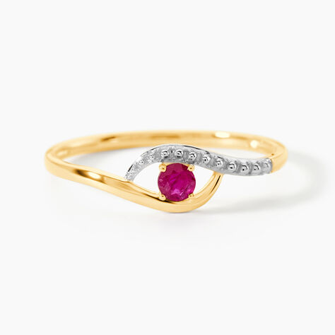 Bague Or Jaune Karmele Rubis - Bagues solitaires Femme | Histoire d&rsquo;Or