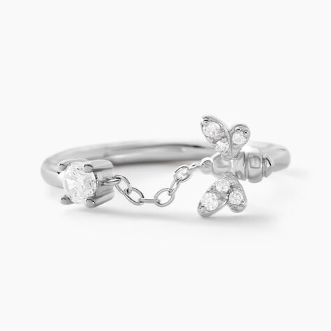 Bague Bee Good Argent Blanc Oxyde De Zirconium - Bagues solitaires Femme | Histoire d&rsquo;Or