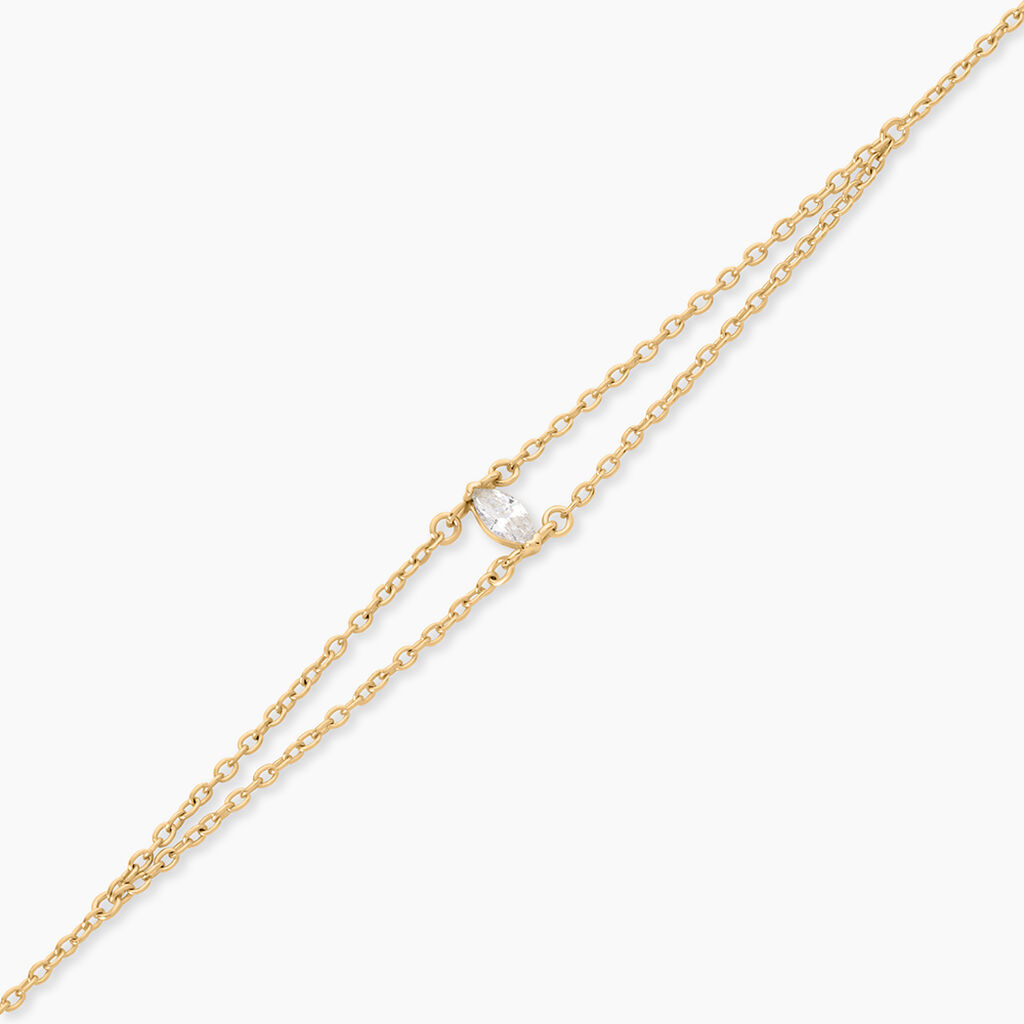 Bracelet Sparkle Argent Dor&eacute; A L'Or 750/1000 Oxyde De Zirconium - Bracelets Femme | Histoire d&rsquo;Or