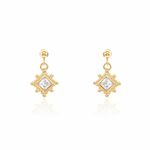 Boucles D'oreilles Pendantes Bobbie Plaqu&eacute; Or Jaune Oxyde De Zirconium - Boucles d'oreilles fantaisie Femme | Histoire d&rsquo;Or