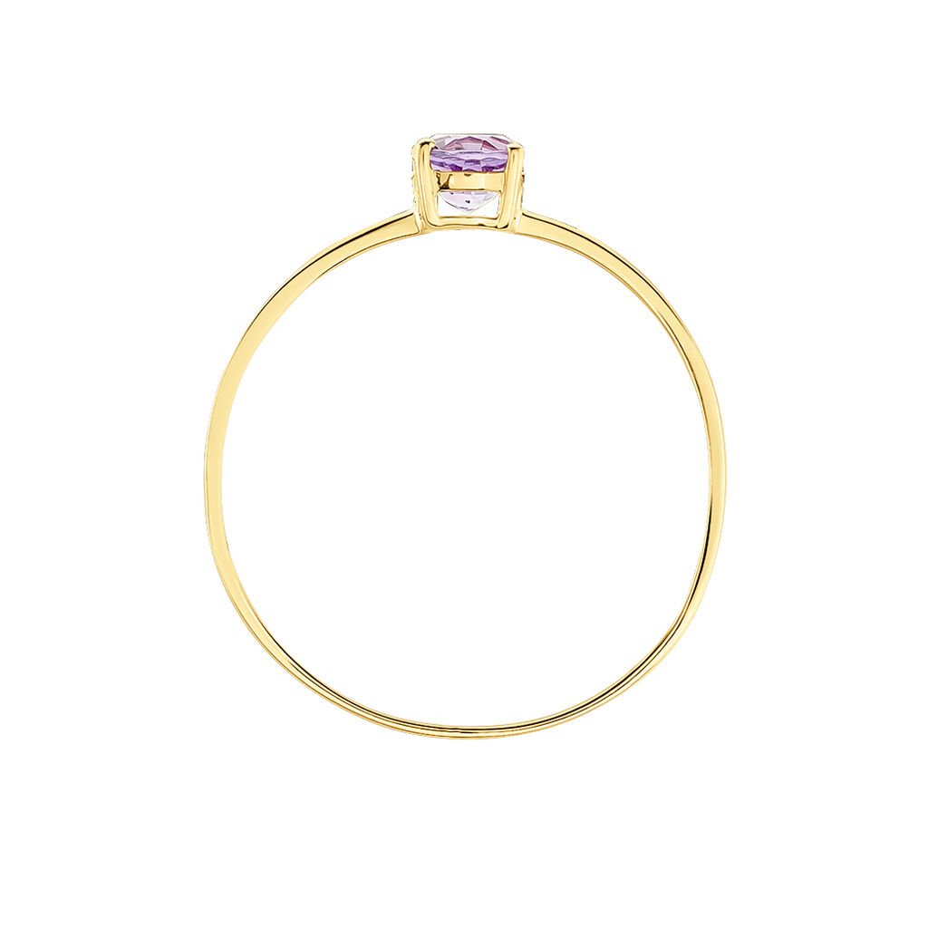 Bague Valentino Or Jaune Am&eacute;thyste - Bagues solitaires Femme | Histoire d&rsquo;Or