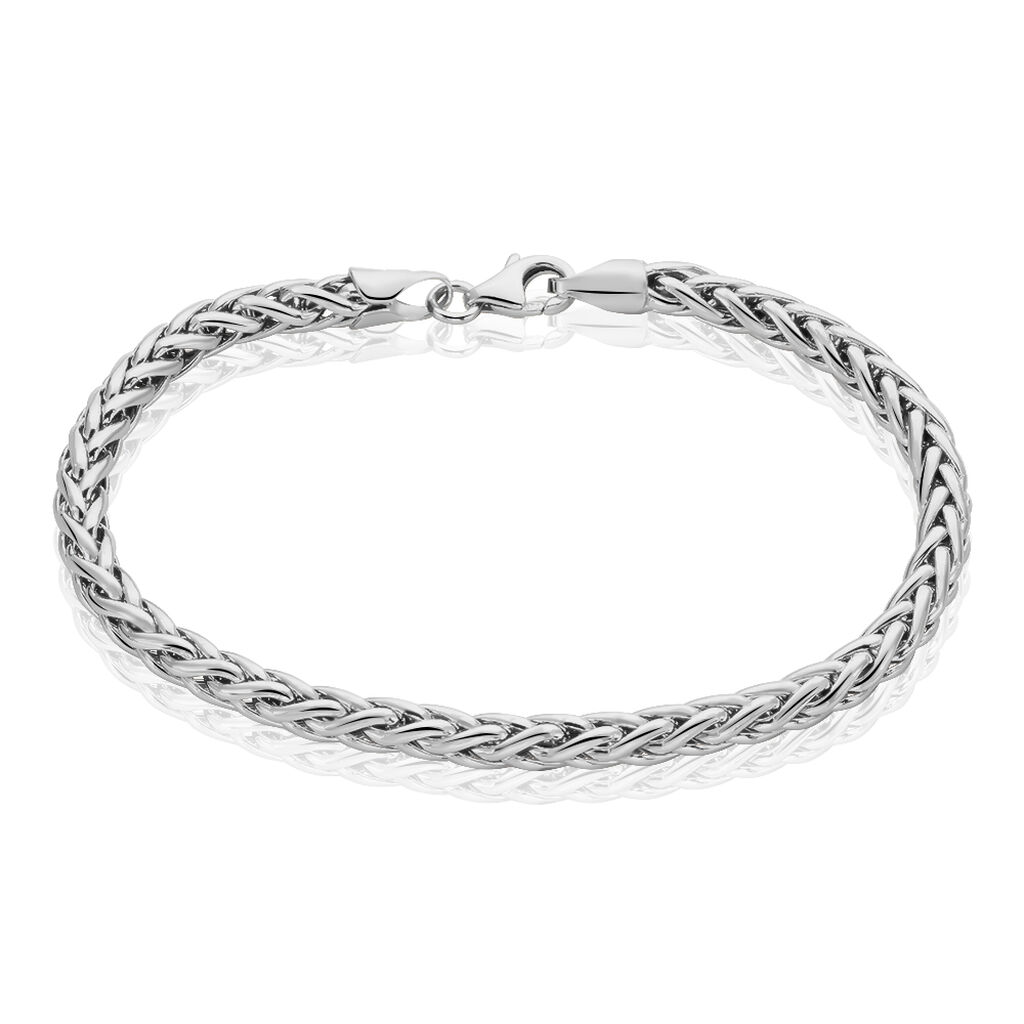 Bracelet Jany Maille Palmier Or Blanc - Bracelets chaîne Femme | Histoire d’Or