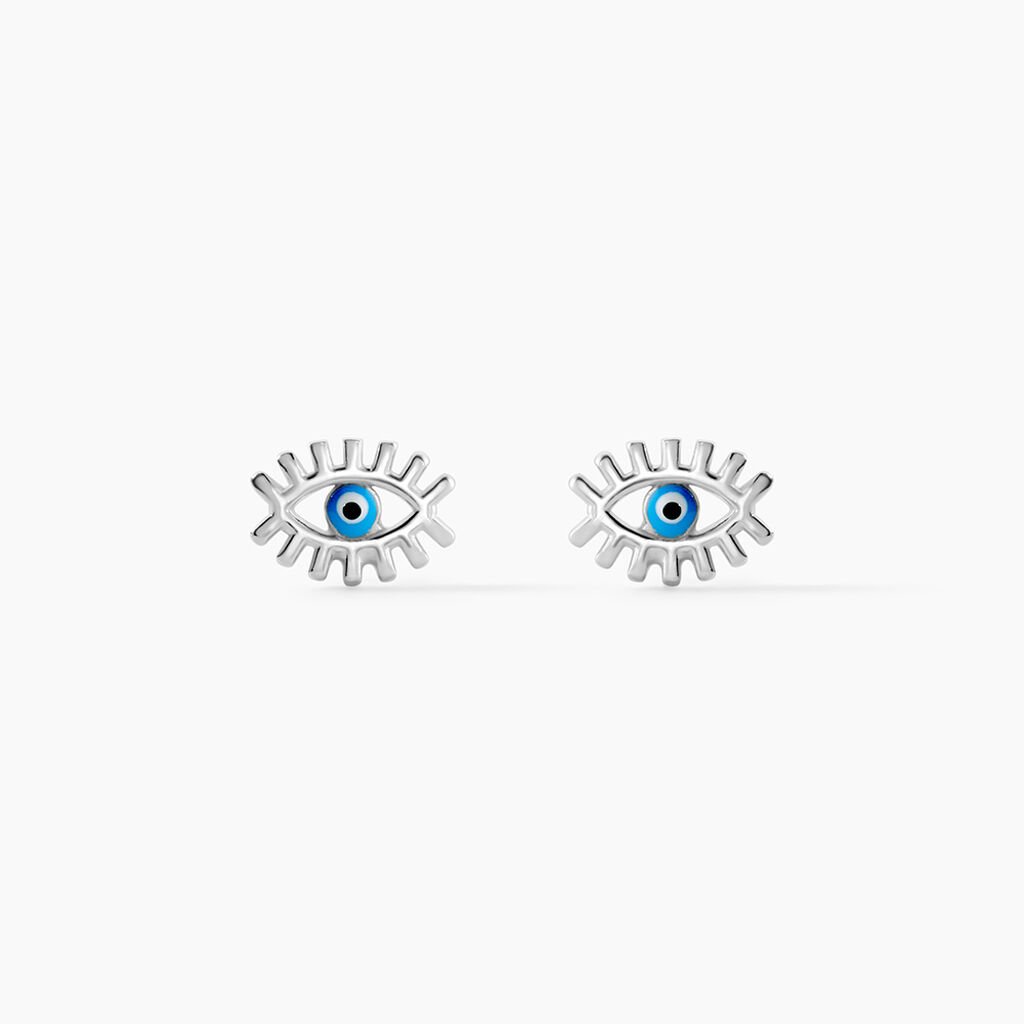 Boucles D'oreilles Puces Parad'eyes Argent Blanc - Boucles d'oreilles fantaisie Femme | Histoire d’Or