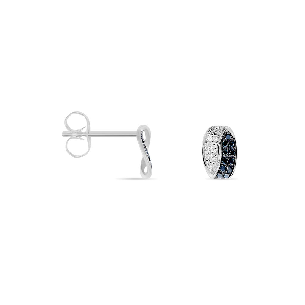 Boucles D'oreilles Puces Urania Or Blanc Diamant - Clous d'oreilles Femme | Histoire d’Or