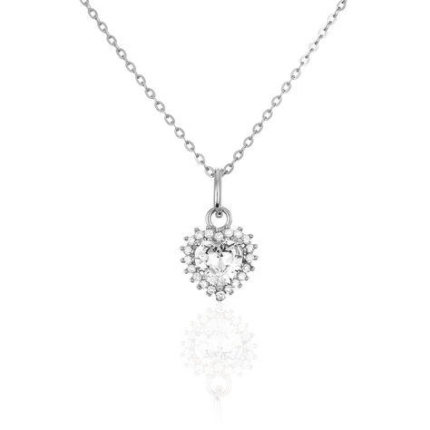 Collier Calvi Argent Blanc Oxyde De Zirconium - Colliers Coeur Femme | Histoire d’Or