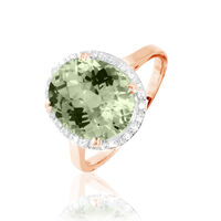 Bague Anna Or Rose Amethyste Et Diamant
