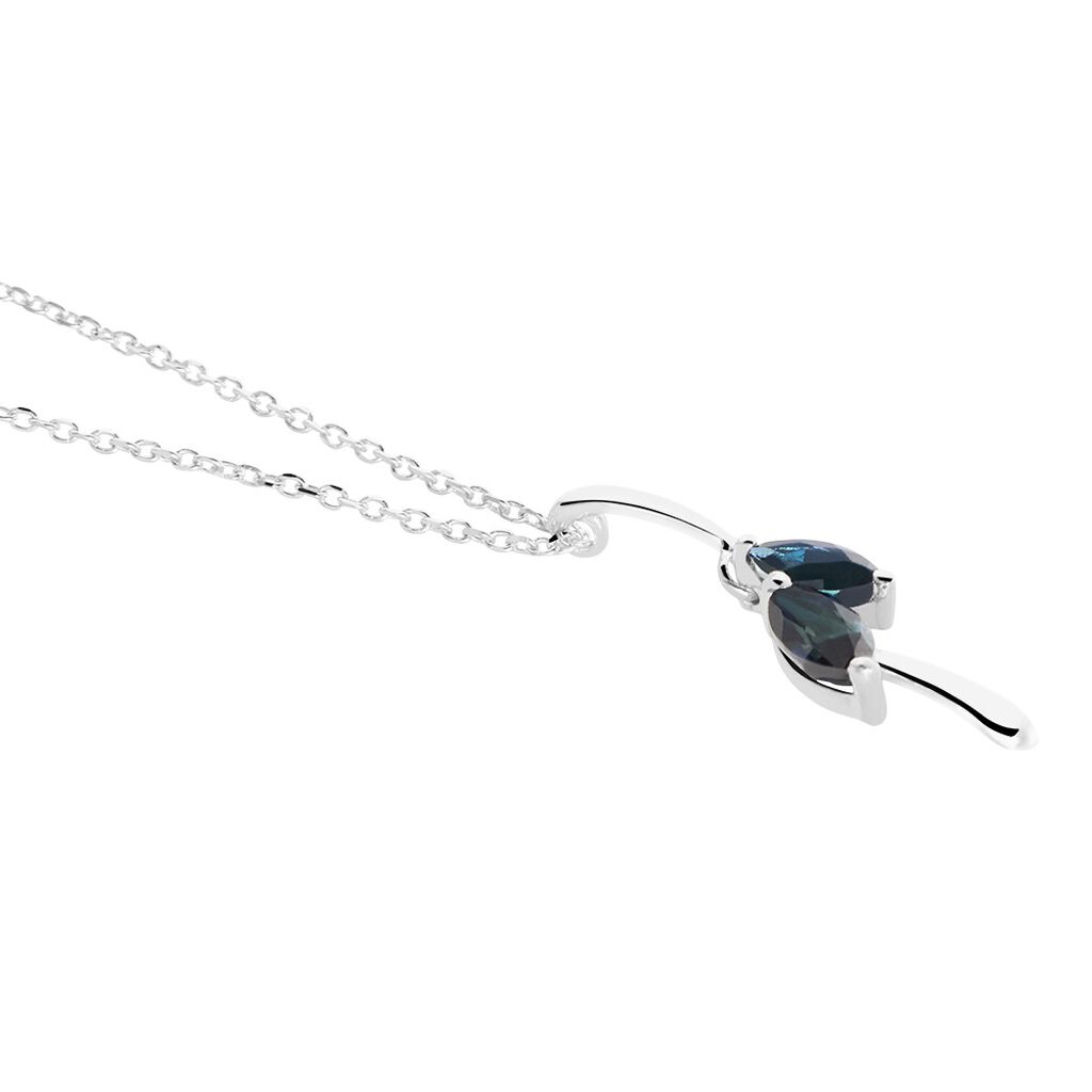 Collier Navette Or Blanc Saphir - Colliers Femme | Histoire d’Or