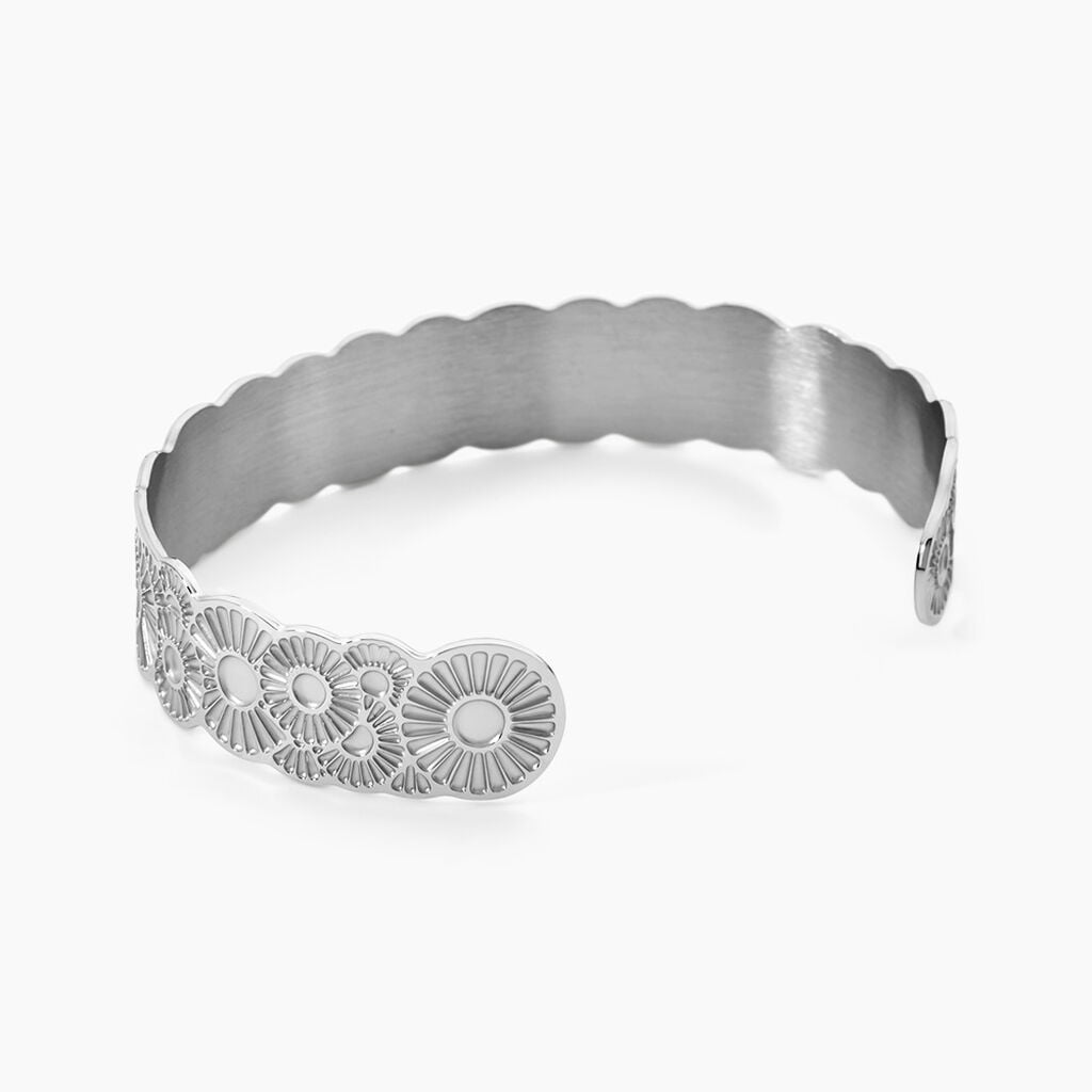 Bracelet Jonc Imagine Florette Acier Blanc - Bracelets joncs Femme | Histoire d&rsquo;Or
