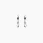 Cr&eacute;oles Kezya Argent Blanc - Boucles d'oreilles cr&eacute;oles Femme | Histoire d&rsquo;Or