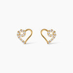 Boucles D'Oreilles Puces Elsy Argent Dor&eacute; A L'Or 750/1000 Oxyde De Zirconium - Boucles d'oreilles fantaisie Enfant | Histoire d&rsquo;Or