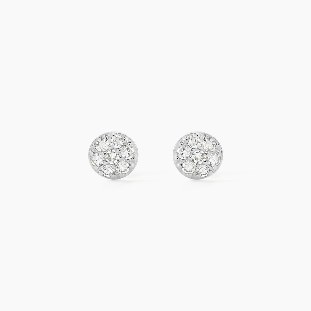 Boucles D'oreilles Puces Teani Or Blanc Diamant - Clous d'oreilles Femme | Histoire d’Or