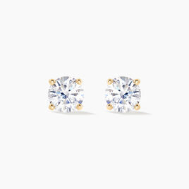 Boucles D'oreilles Puces Nilay Plaqué Or Jaune Oxyde De Zirconium - Boucles d'oreilles fantaisie Femme | Histoire d’Or