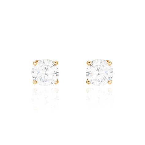 Boucles D'oreilles Puces Nilay Plaqué Or Jaune Oxyde De Zirconium - Boucles d'oreilles fantaisie Femme | Histoire d’Or