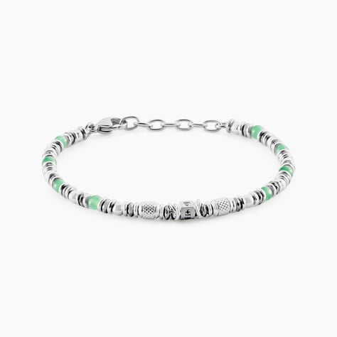 Bracelet Cliff Acier Gris Aventurine Hématite Oxyde De Zirconium - Bracelets Homme | Histoire d’Or