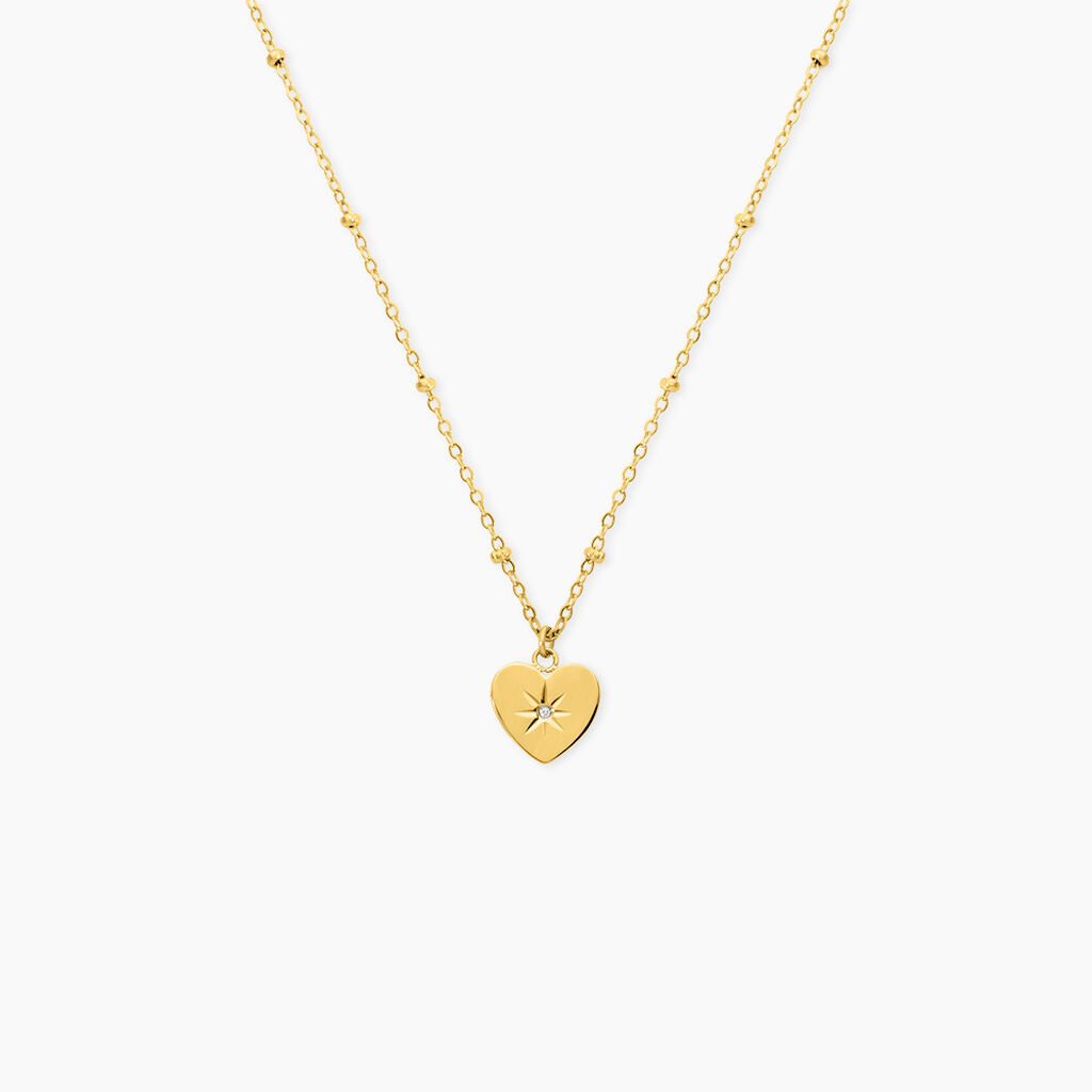 Collier Ivette Acier Jaune Oxyde De Zirconium - F&ecirc;te des m&egrave;res Femme | Histoire d&rsquo;Or