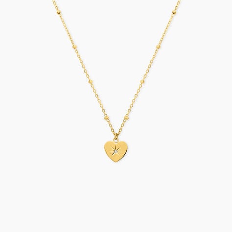 Collier Ivette Acier Jaune Oxyde De Zirconium - F&ecirc;te des m&egrave;res Femme | Histoire d&rsquo;Or